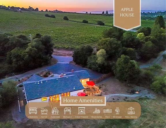 AppleHouse: Hot tub | Fire pit | Piano | Views